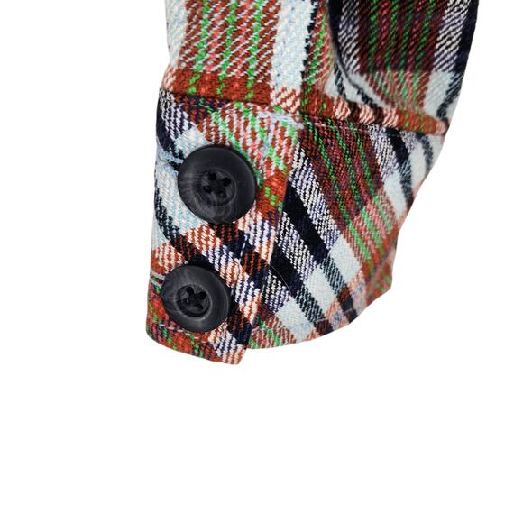 Anthropologie Maeve Retro Plaid Trucker Jacket Faux Fur Collar Size Medium - Picture 3 of 6